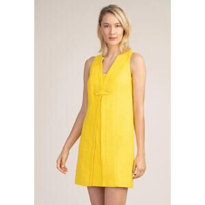 New Trina Turk Lemon Yellow Torch Shift Dress US 2